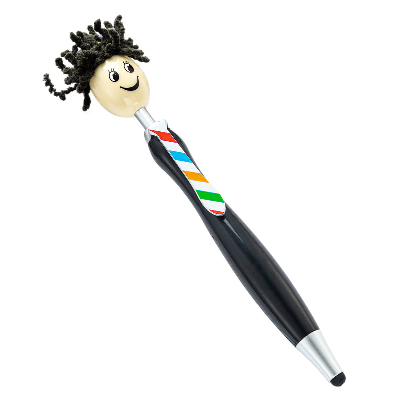 Wholesale Plastic Three-dimensional Cartoon Smiling Face Touch Screen Pen, Cute Plush Doll Head Pen